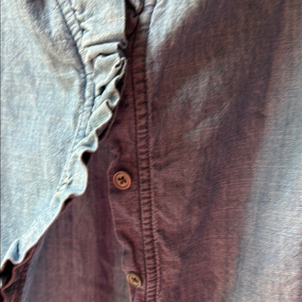 J Crew Denim Ruffle Sleeveless Top - Picture 3 of 5